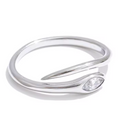 Stainless Steel Zirconia Snake Adjustable Ring