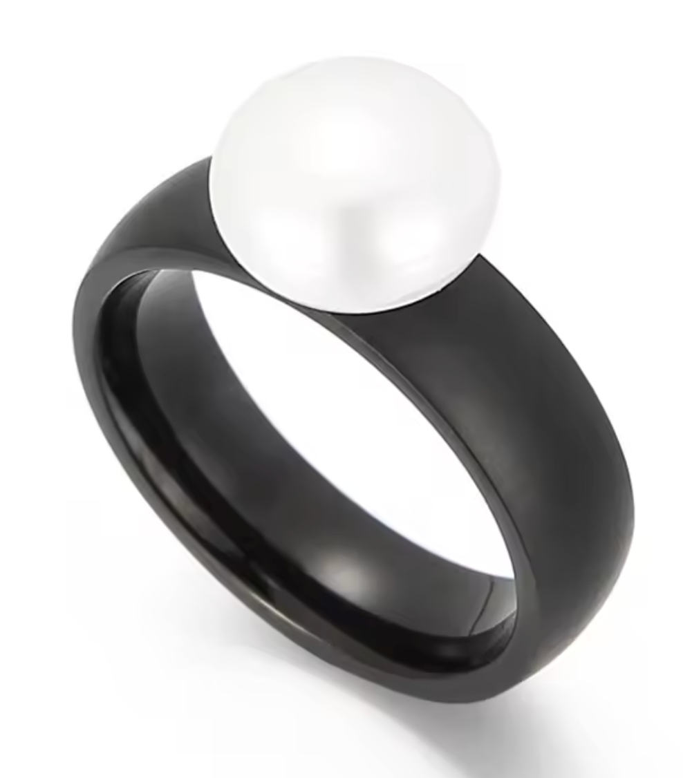 White Simulated Pearl Ring for Women