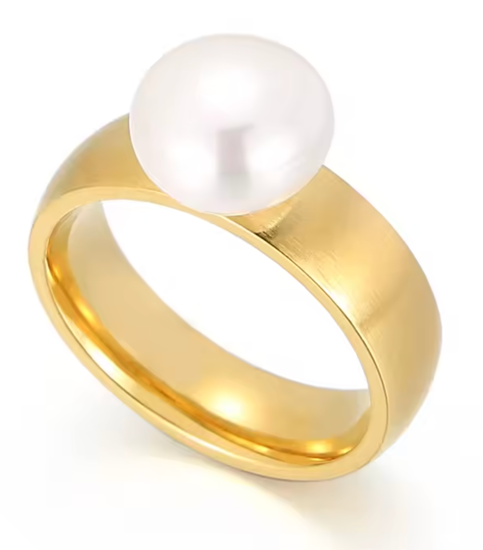 White Simulated Pearl Ring for Women