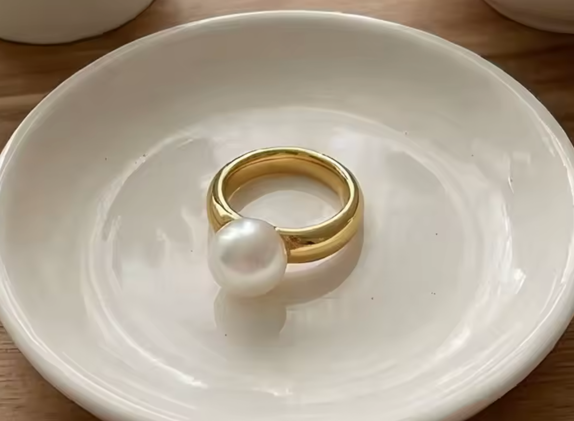 White Simulated Pearl Ring for Women