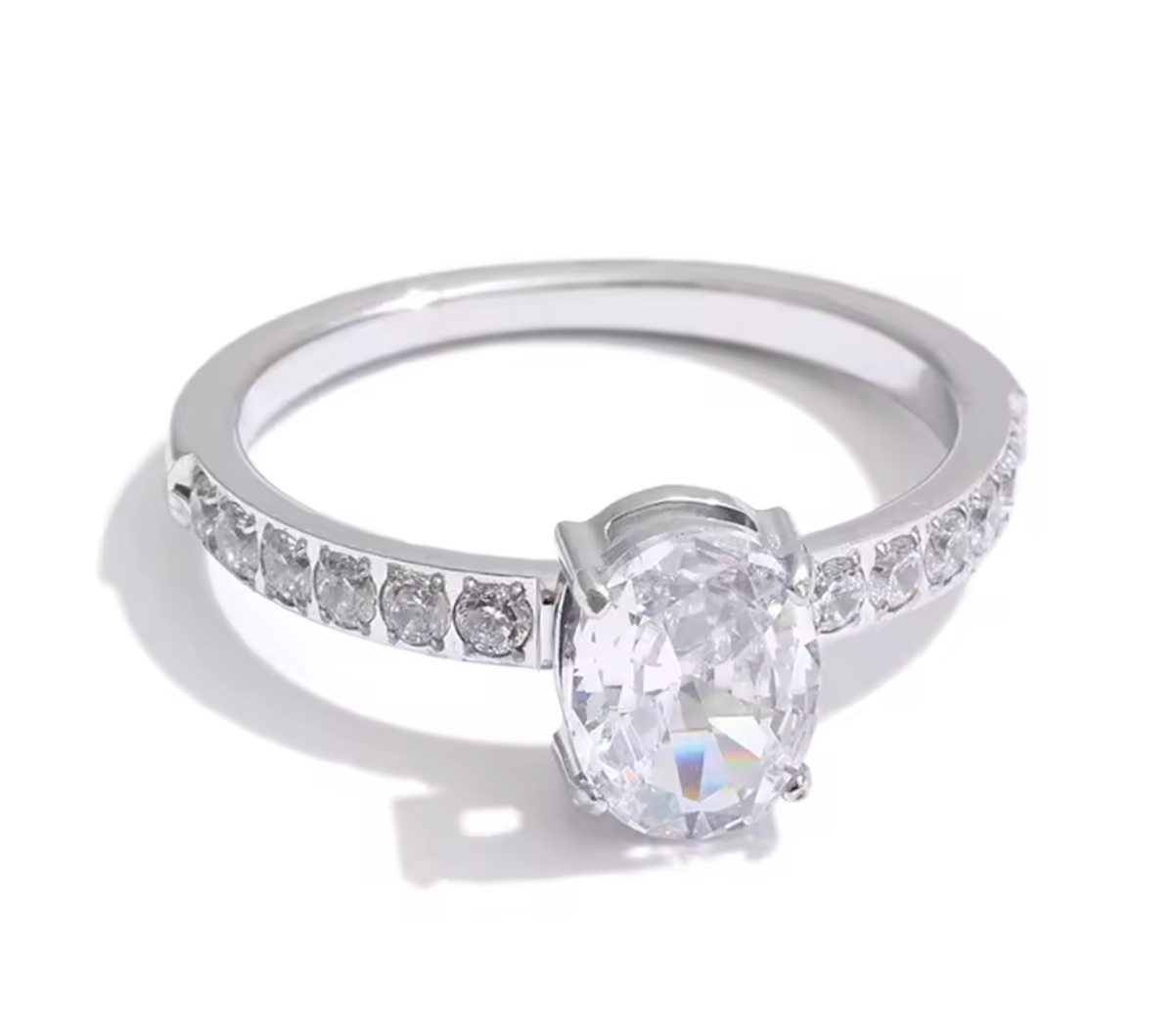 Shiny Cubic Zirconia Engagement Wedding Ring for Women