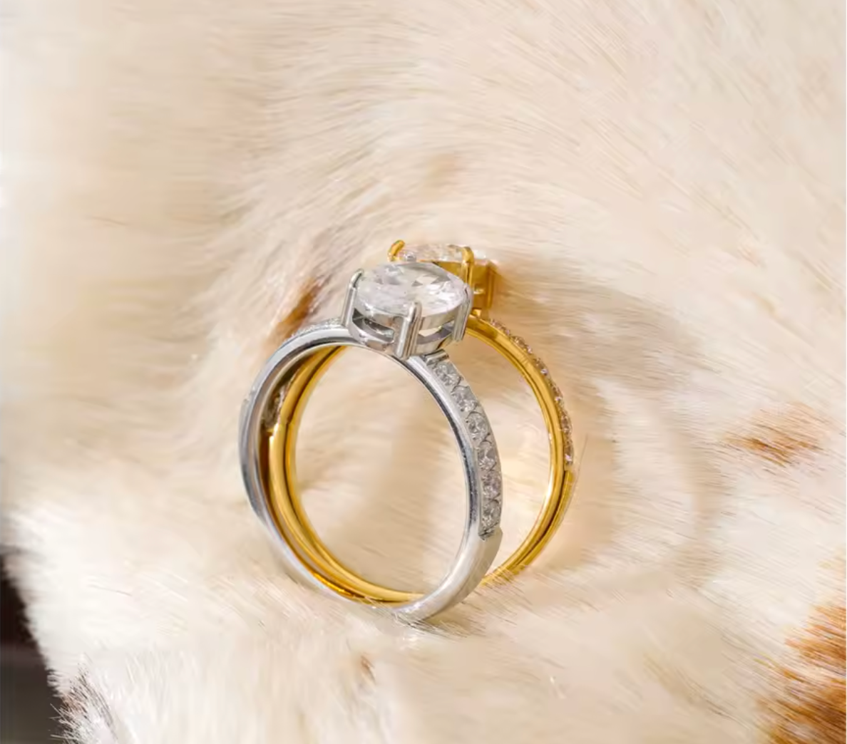 Shiny Cubic Zirconia Engagement Wedding Ring for Women