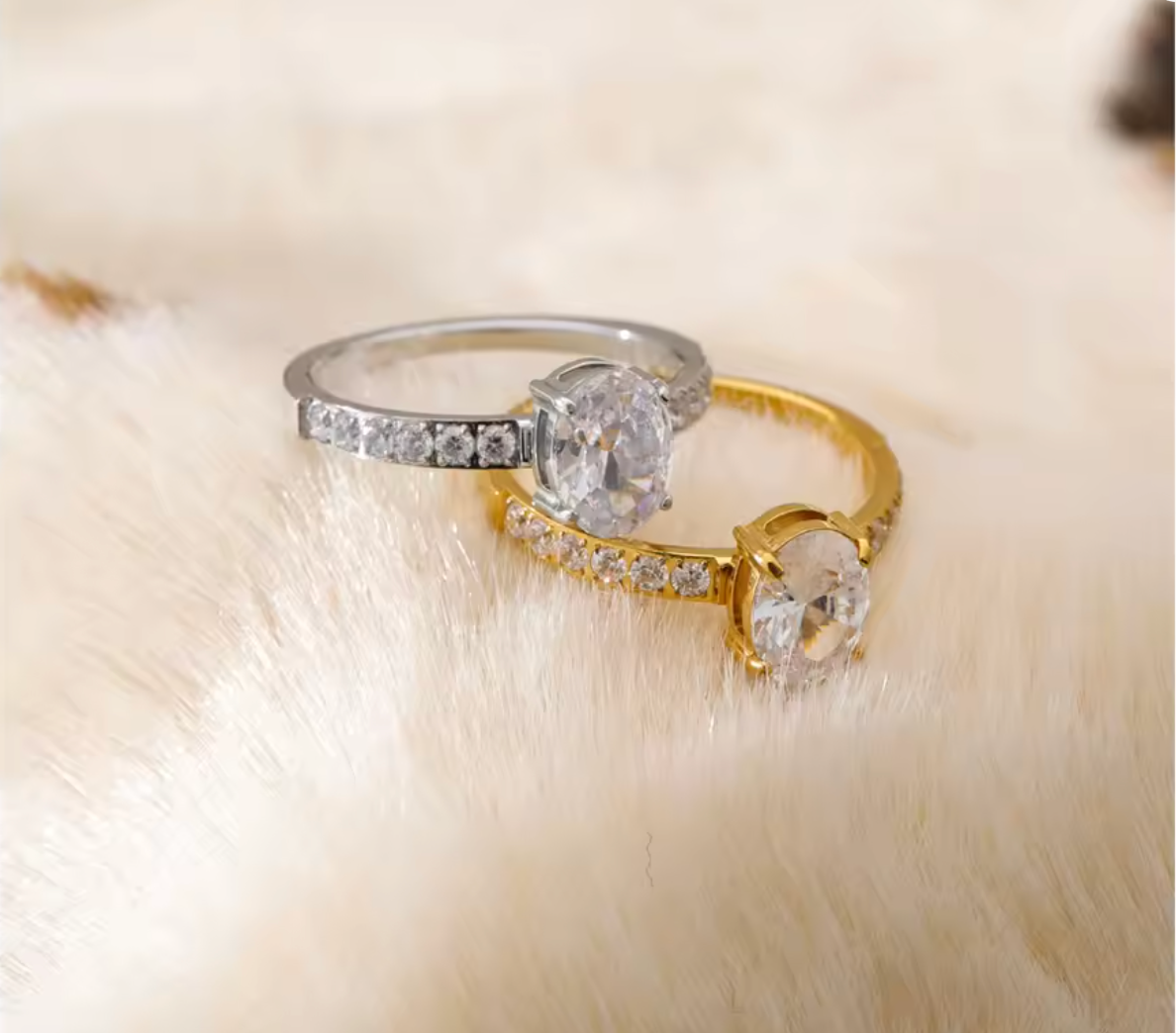 Shiny Cubic Zirconia Engagement Wedding Ring for Women