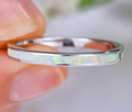 Female Charm White Fire Opal Stone Ring