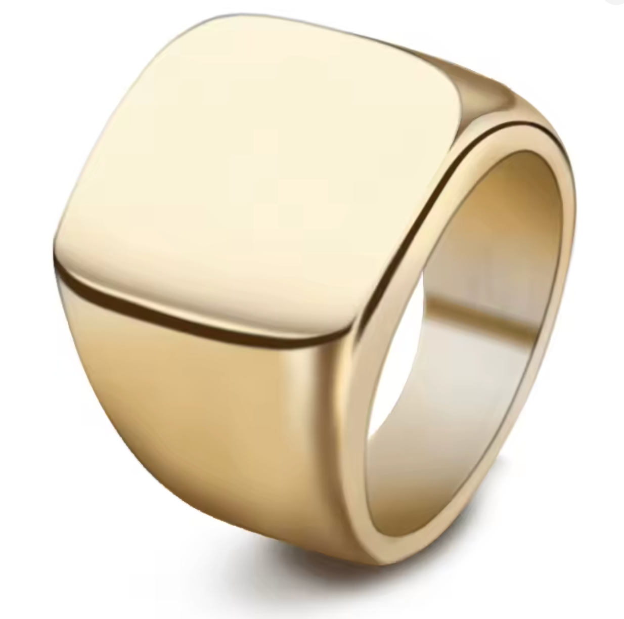 Stainless Steel Square Plain Seal Signet Ring for Men