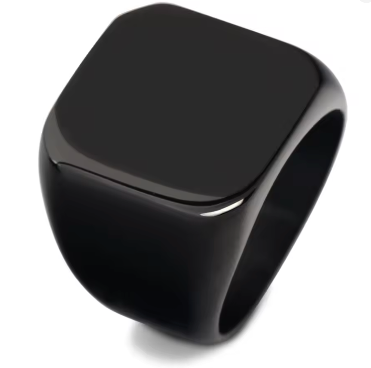 Stainless Steel Square Plain Seal Signet Ring for Men