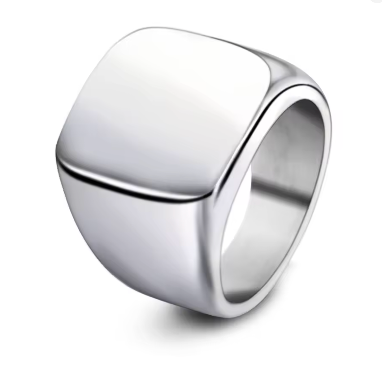 Stainless Steel Square Plain Seal Signet Ring for Men