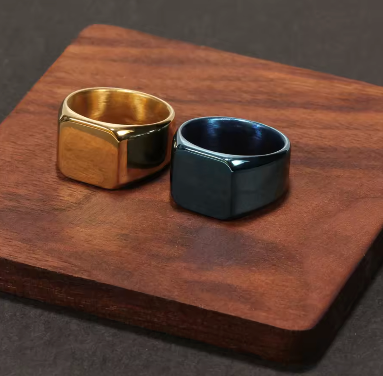 Stainless Steel Square Plain Seal Signet Ring for Men