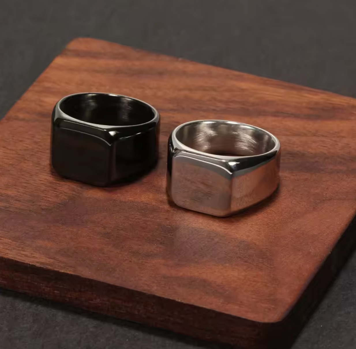 Stainless Steel Square Plain Seal Signet Ring for Men