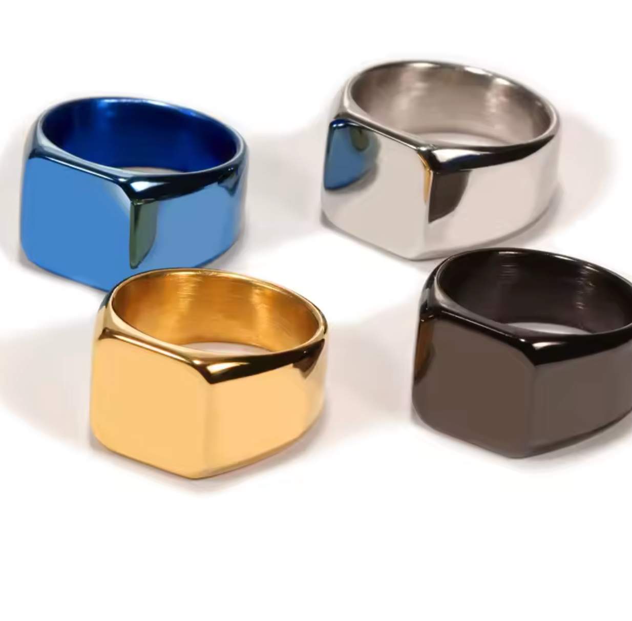 Stainless Steel Square Plain Seal Signet Ring for Men