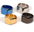 Stainless Steel Square Plain Seal Signet Ring for Men
